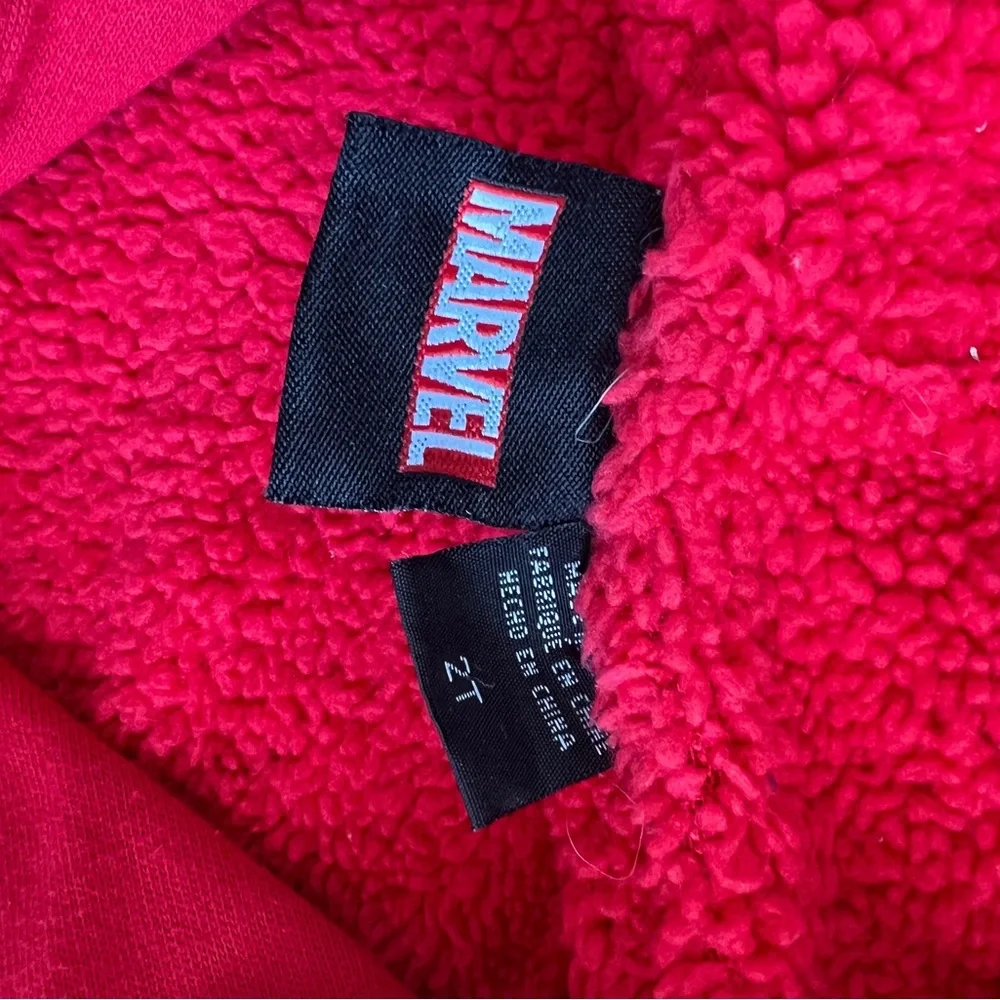 Marvel Superhero Fleece Lined Spider-Man Hoodie - Red and Blue 2T - Picture 6 of 6